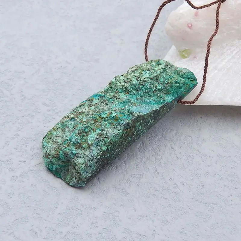 

Natural Stone Gemstone African Turquoise Nugget Drilled Pendant Bead 55x24x11mm 18g