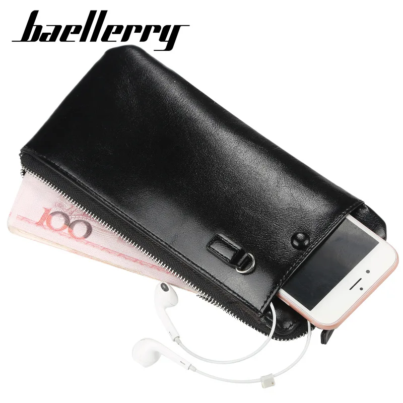 

Classic Men Wallets Long for Phone Style Card Holder Male Purse Quality Zipper Large Capacity Big Leather Zipper Business Wallet