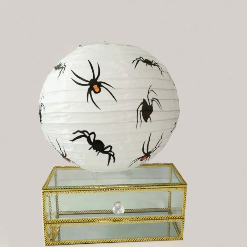 Портативный Круглый складной бумажный фонарь в виде тыквы с венчиком для