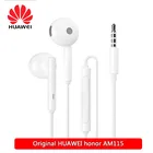 Оригинальные наушники Huawei Honor AM115 длиной 1,2 м с проводным управлением, микрофоном, регулятором громкости, динамиком, простая гарнитура