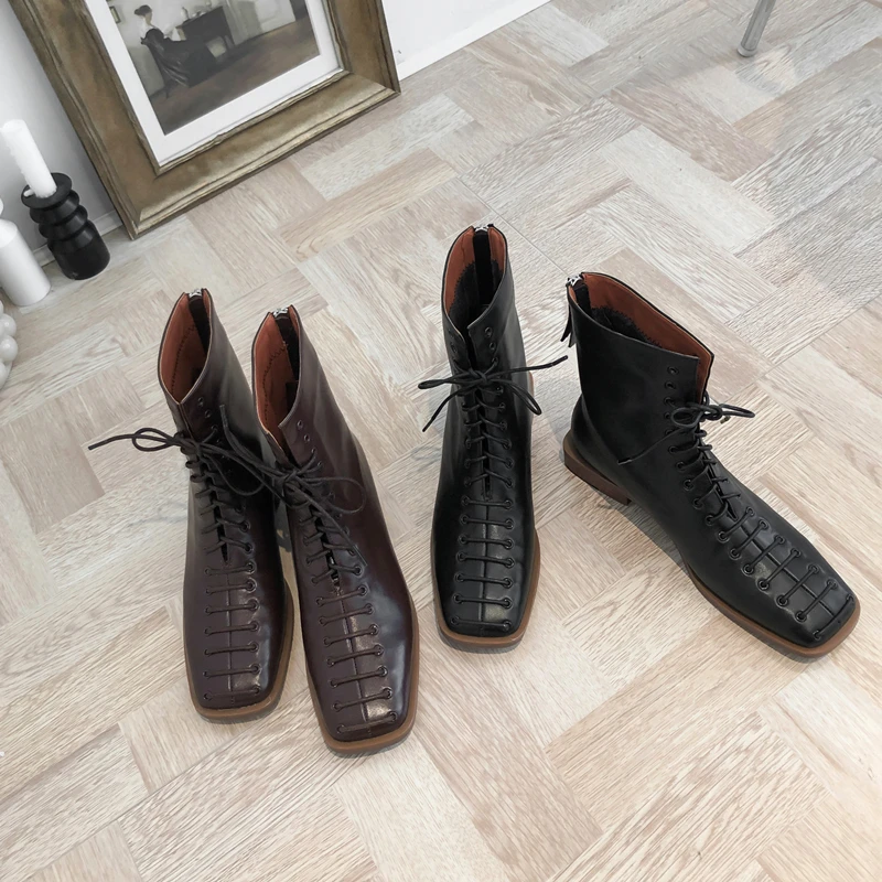 

TXCNMB Winter Warm Boots Women Ankle Boots Classic Cow Genuine Leather Chelsea Boots Low Heel Big Size 34-40 Shoes Woman