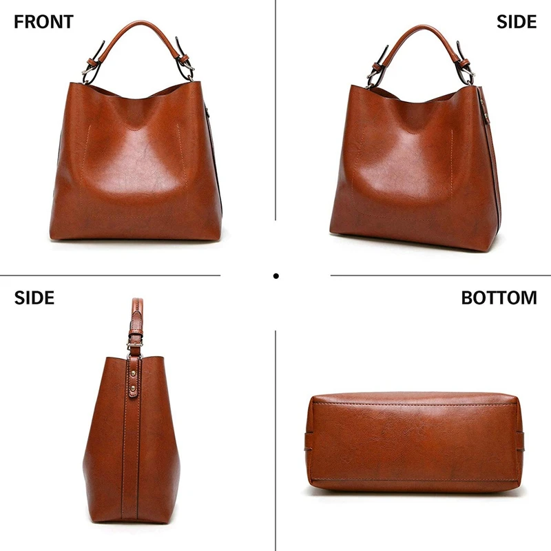 

Women Handbags Shoulder Bags Tote Leather Handbags Fashion Large Capacity Bags(Brown) & Vintage Leather Shoulder Bags