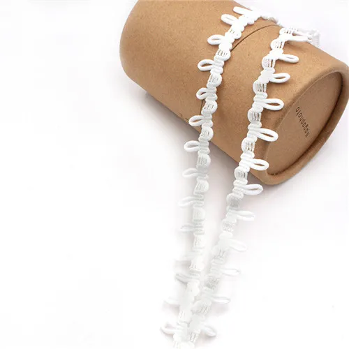 White 5yards 5 ярдов черно-белые петли для пуговиц эластичная кружевная Лента Сделай Сам многоцветная кружевная отделка ручной работы для одежды аксессуары для шитья - Цвет: White 5yards