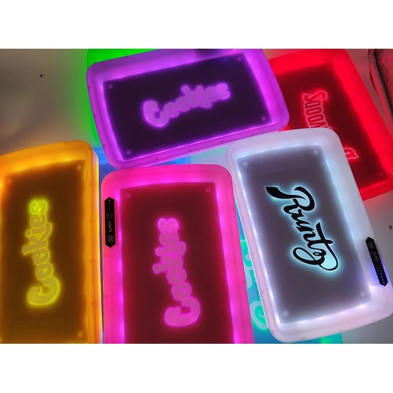

LED Light Rolling Tray Manual Control Rechargeable Luminous High Quality Effect Shredded Glow Tobacco Tray Cigarette Accessories
