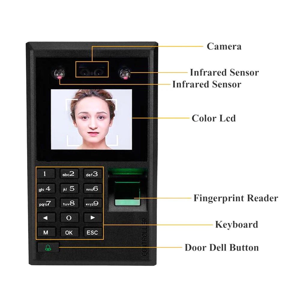 Biometric Face Door Access Control System Fingerprint USB Password Keypad | Безопасность и защита