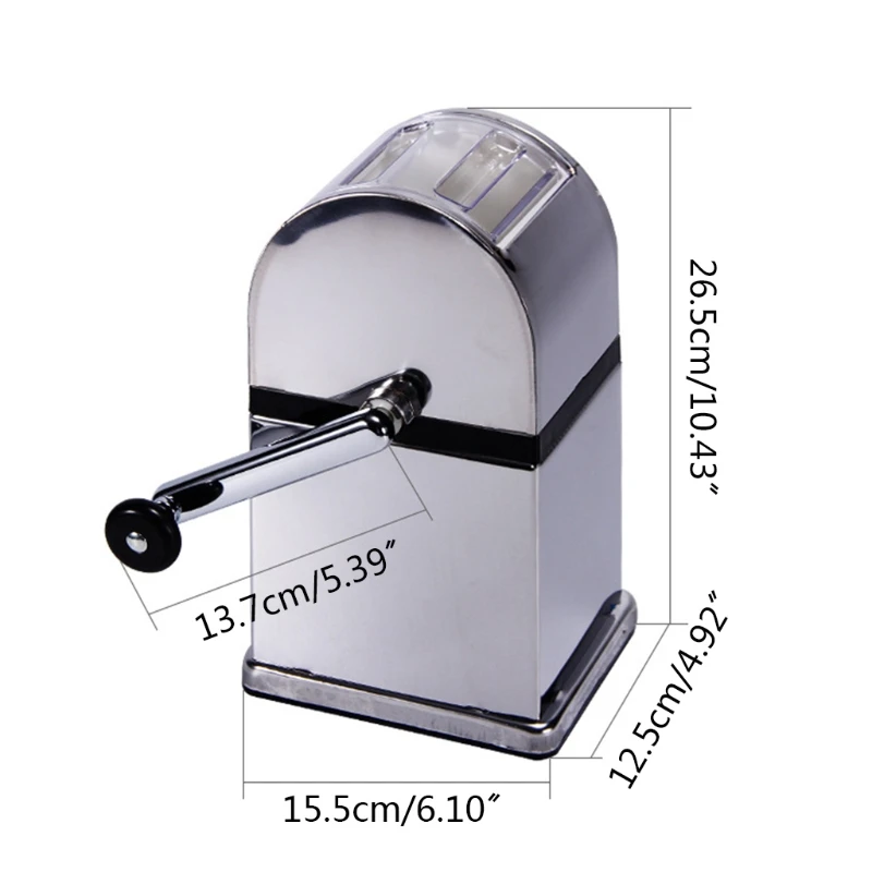 

Portable Hand Crank Manual Ice Crusher Shaver Kids Shredding Snow Cone Maker Machine Kitchen Home Tool