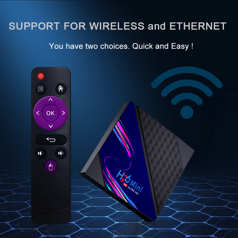H96 TV Box H616 Processor 4K HD Android 10.0 Double WIFI Wireless Set-top 3D Media Player 2.4G Wifi Mini V8 RK3328 | Электроника