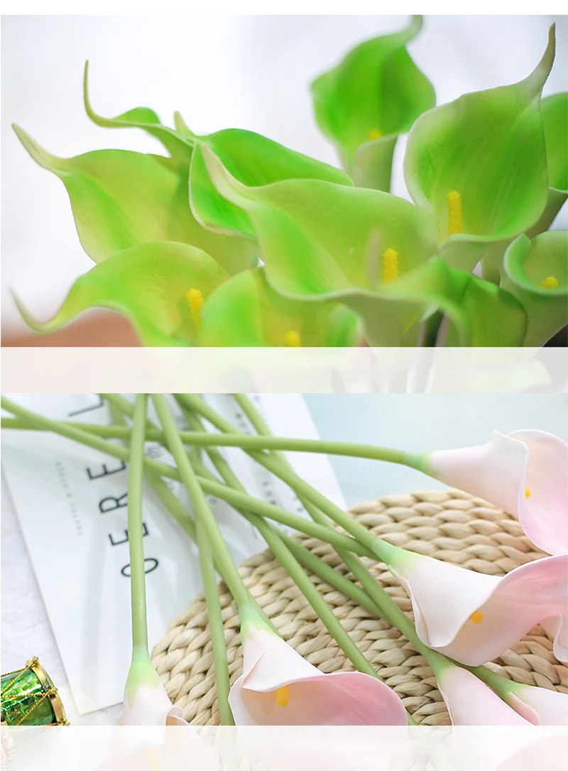 CHENCHENG, 10 шт./лот, искусственные цветы из искусственной кожи, букет лилии Калла, искусственные цветы, букет для стола, украшение для дома, свадьбы, Осенний Декор