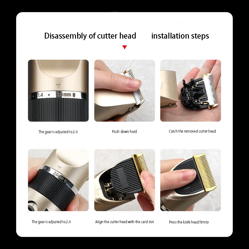 Professional Hair Trimmer Screen USB Rechargeable Shaver Beard Men Barber Cutting Machine Haircut Ceramic Blade | Бытовая техника
