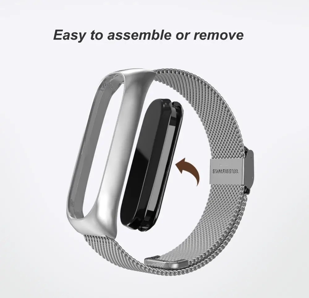 Ремешок для фитнес-браслета Xiaomi Mi Band 6 5 металлический без винтов из нержавеющей