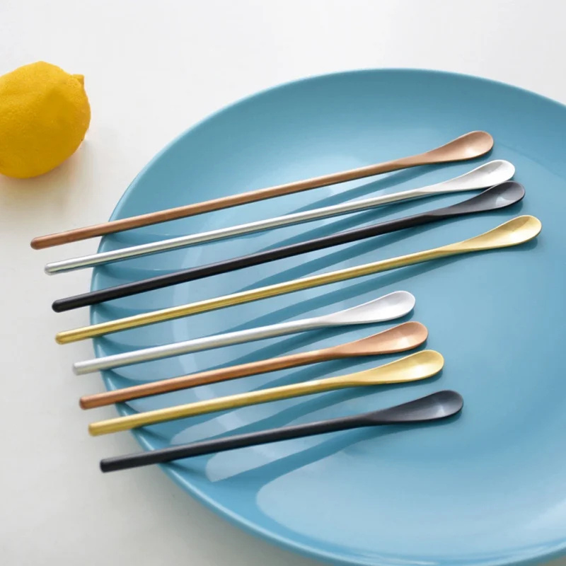 

304 Stainless Steel Stir Bar Spoon Long Handle Coffee Spoon Honey Spoon Nordic Style for Kitchen Gadgets.