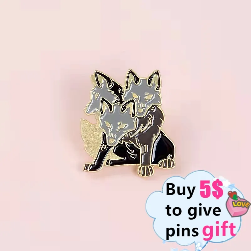 Заказные булавки Cerberus броши в древней греческой мифологии значки металлическая