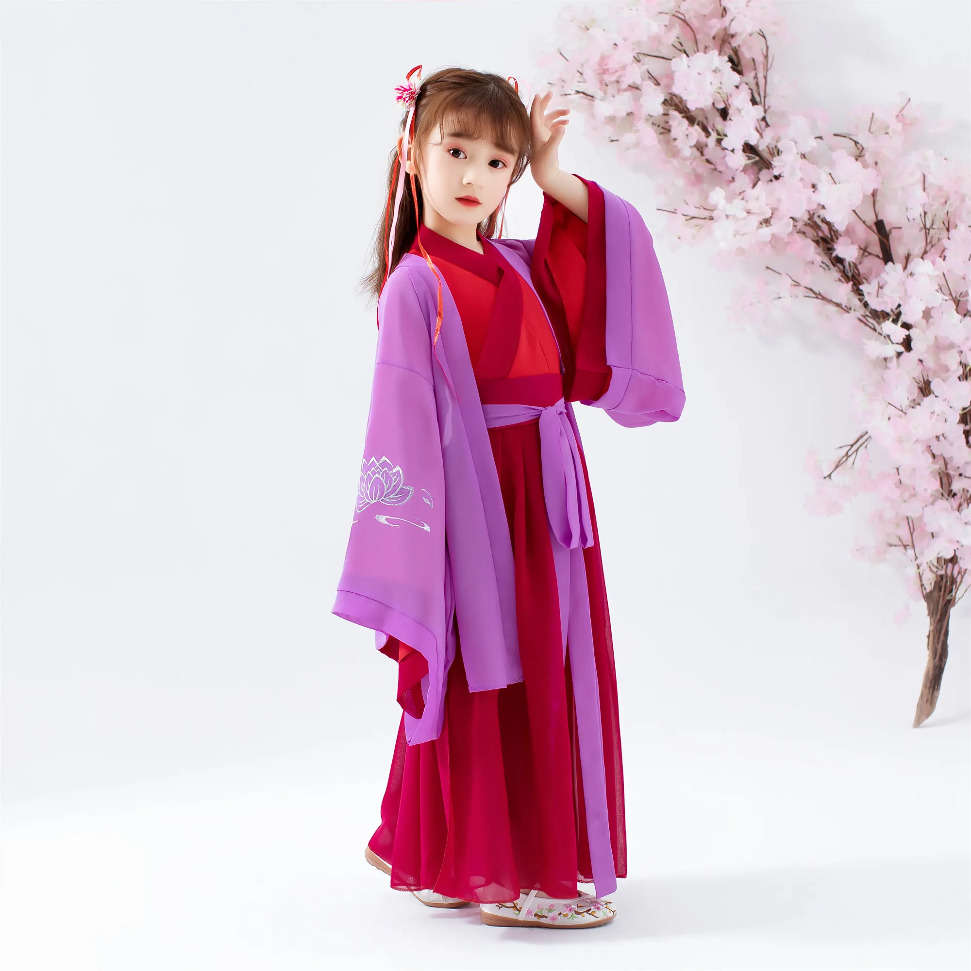 2020 Оригинальная юбка для девочки Hanfu в китайском стиле Детский костюм супер Феи
