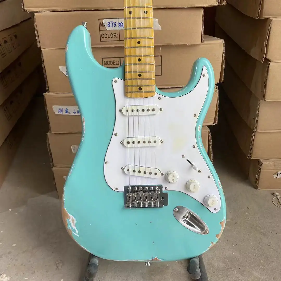 

Aged Electric Guitar 100% Man Made Elder Body Maple Fingerboard High Quality Guitarar Free Shipping