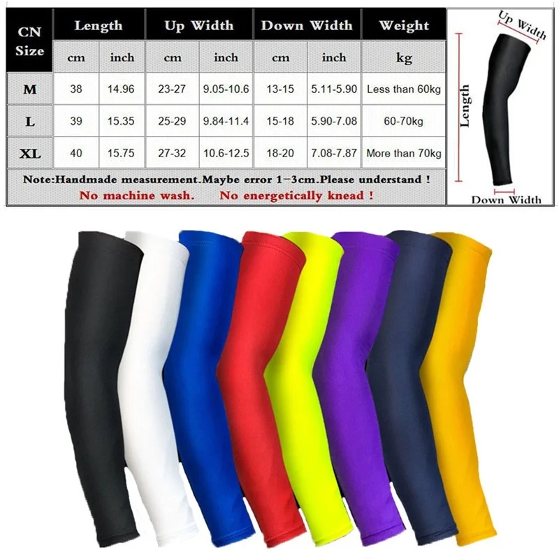 

1pcs Men Women Arm Sleeves Cycling Running Basketball Compression Arm Bracer Warmers Breathable Sunscreen Bands Sports Safety