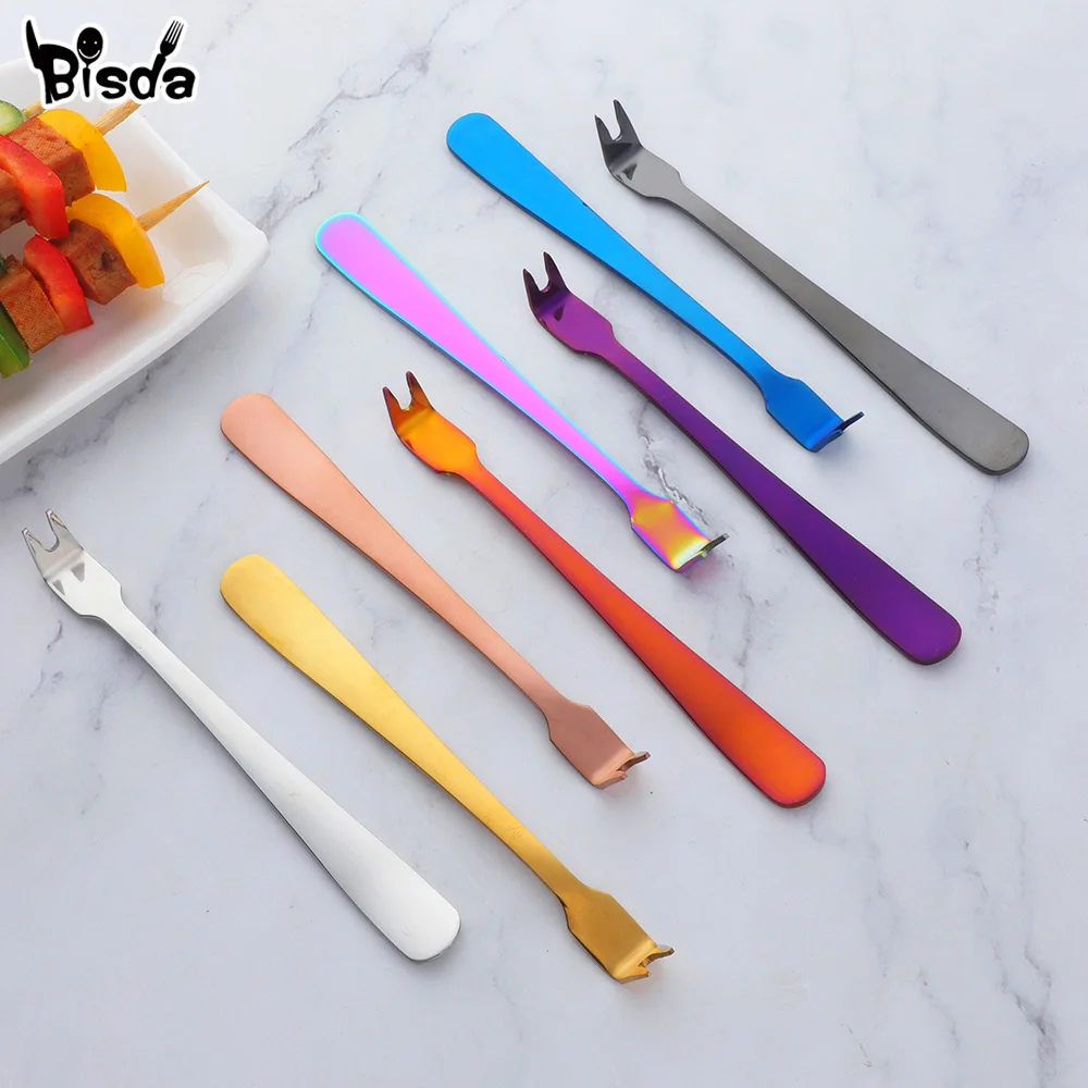 

2 шт. маленькая вилка для мяса, захват морепродуктов, краб, вилки для креветок, ложка-вилка для мяса, пельменей, кухонные инструменты для барбекю, десерт, салат, фрукты, посуда