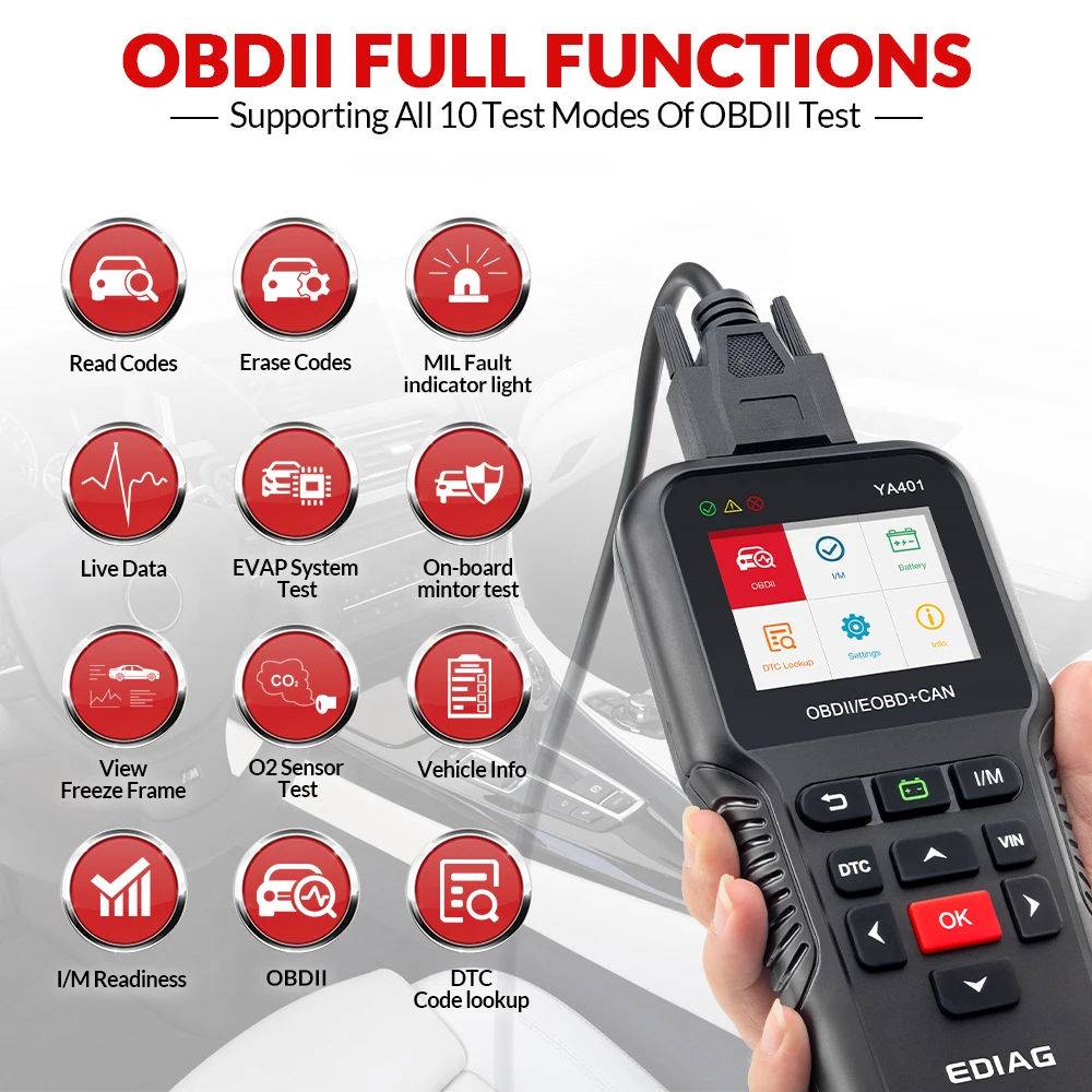 EDIAG YA401 obd2 сканирование диагностическое быстрое считывание/стирание DTC