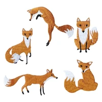 1 piece embroidered cute fox patches clothes bags diy applique embroidery parches iron on patch for clothes for girl