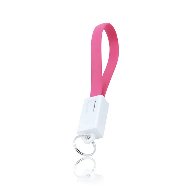 Rose Симпатичный мини USB кабель для iPhone samsung huawei Micro USB для Xiaomi type C кабель фурнитура для брелоков для ключей портативный зарядный кабель - Цвет: Rose