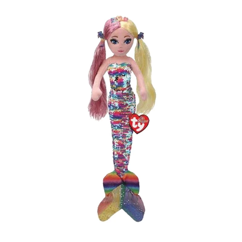 

New 15cm Ty Big Eyes Flippables Sequined Cute Plush Toys Mermaid Princess Series Collecting Toys Doll Children Birthday Gifts