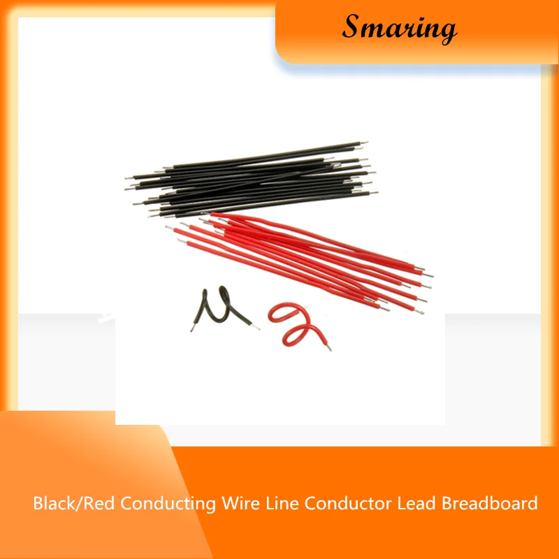 100 шт./лот черно-красный проводящий провод проводник свинцовая макетная плата