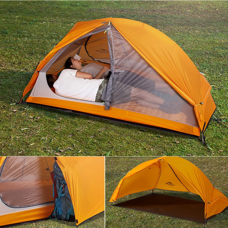 Водонепроницаемая палатка для кемпинга 20D силиконовая 1 2 человека двухслойная