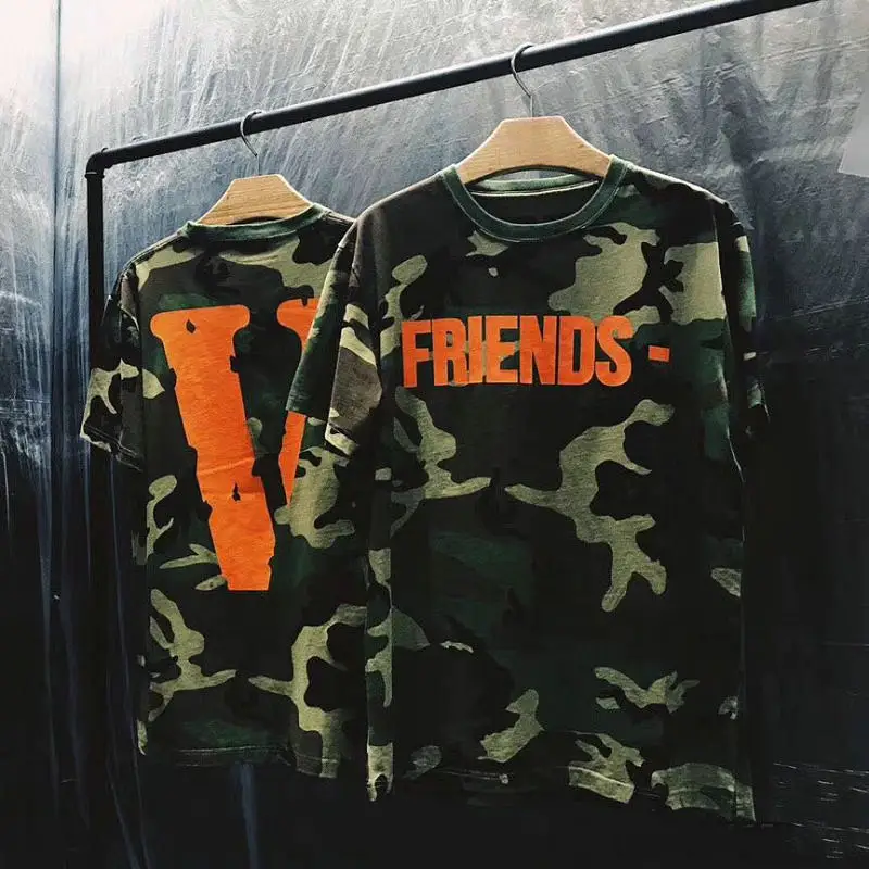 

t VLONE men shirt 100% cotton streetwear Women's T-shirt USA summer Short sleeve brand hip hop tshirt Military camouflage