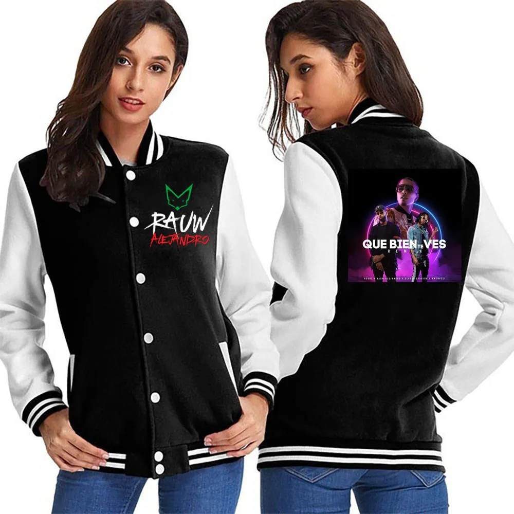 

2021 Fesyen Rauw Alejandro Jaket Baseball Kasual Lelaki Wanita Bercetak