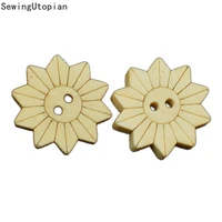 50pcs cute flower wood button wooden child decorative buttons for clothing women suit sewing accessories scrapbooking garment