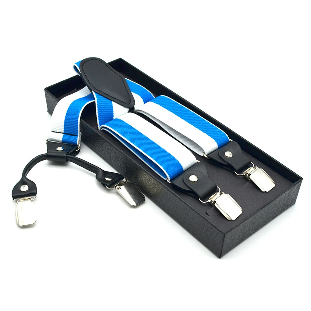 Подтяжки RAINIE SEAN желтые мужские для взрослых эластичные полосатые подтяжки