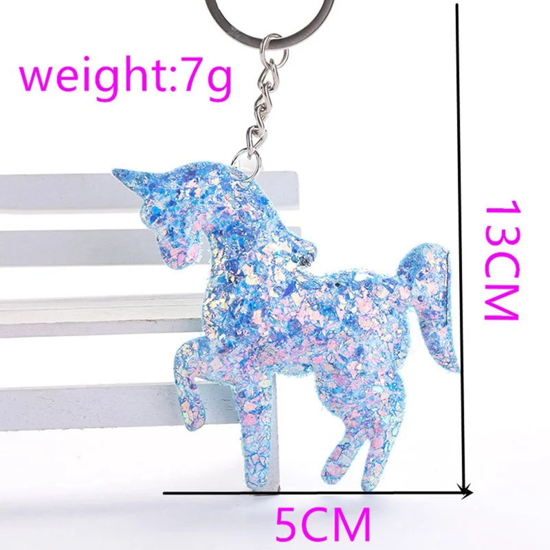 Брелок для ключей с блестками Женский милый подарок единорогом брелок аксессуар