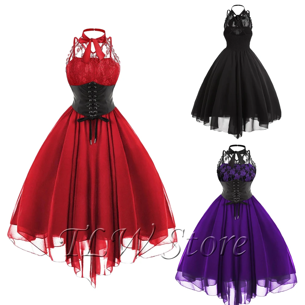 Женское платье с бантом на спине черное винтажное корсет без рукавов кружевной