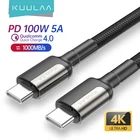 Кабель KUULAA USB-CType C, для Macbook, iPad, 5A, USBC, PD, 100 Вт, кабель USB-C Type-C для Samsung S20, Xiaomi mi 10