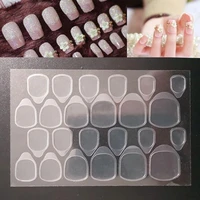 24pcs double sided adhesive glue tapes nail art tabs clear manicure for fake tip durable easy to use portable nail art protectiv
