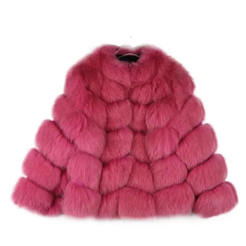 

2020 New Faux Fox Fur Fur Coat Short Wave Whole Leather Stitching Coat Elegant Lady Pink Girl High Street