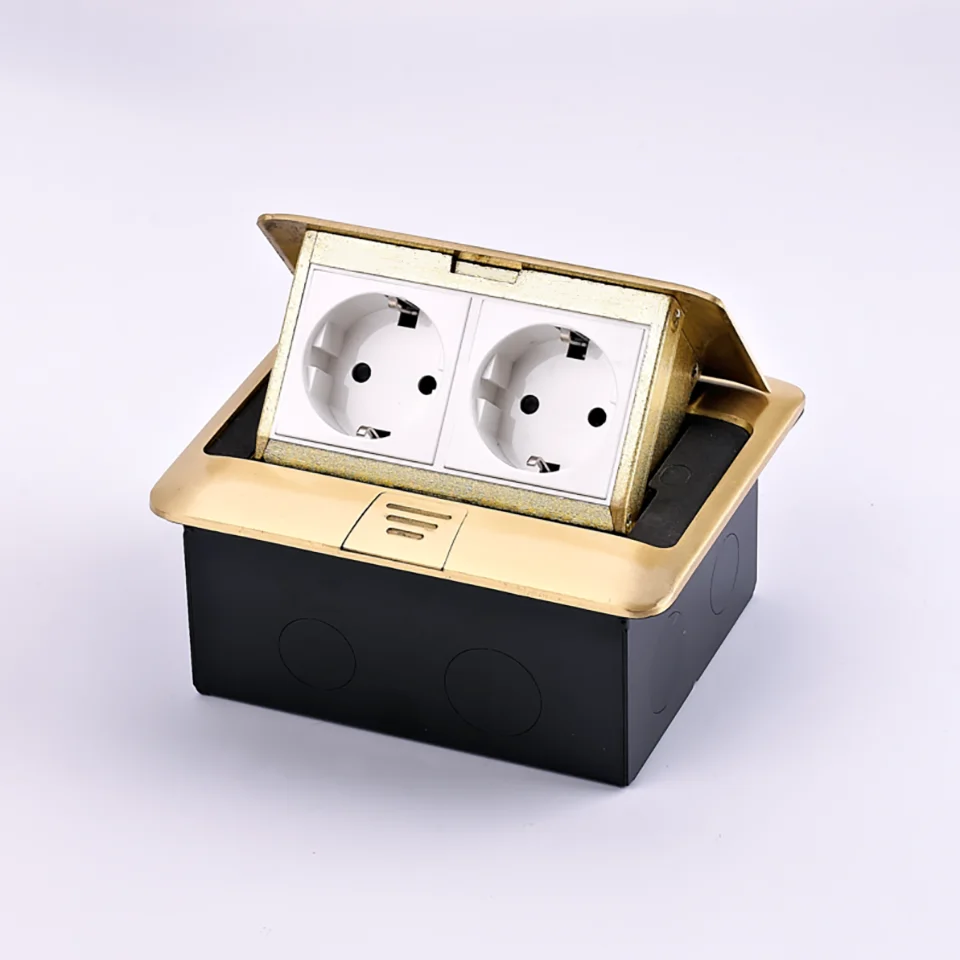 Новый дизайн выдвижная напольная розетка с двумя гнездами из Германии/Мягкая