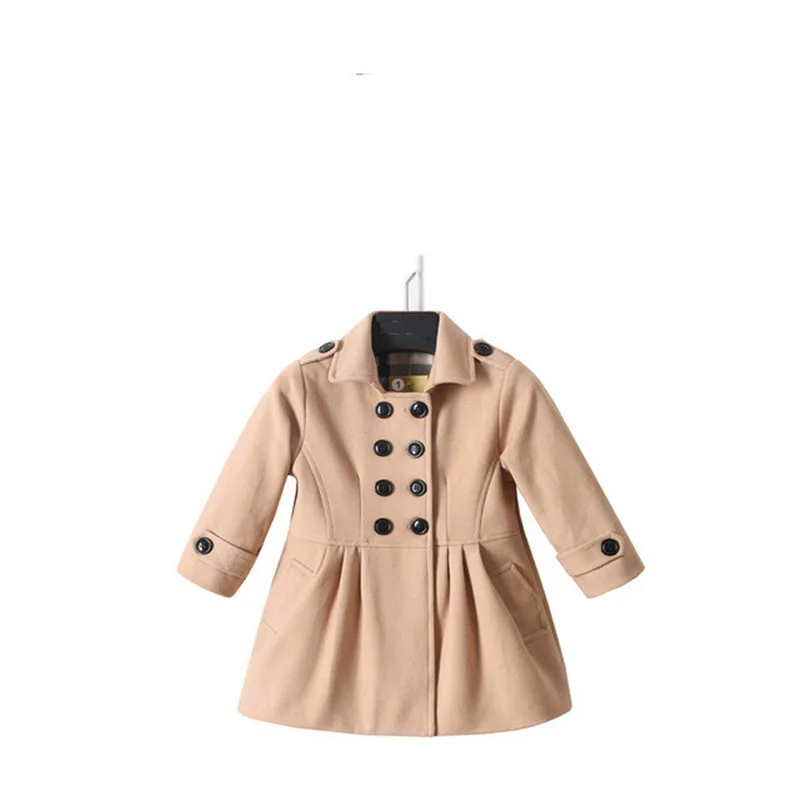 Пальто для маленьких мальчиков Детская Классическая Ветровка цвета хаки