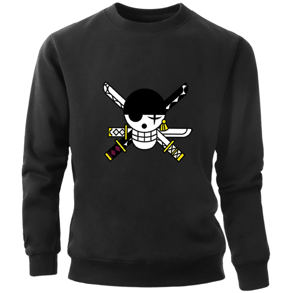 

Hoodies Japanese Anime One Piece The Pirates King Sweatshirt Tops Crewneck Tracksuit Autumn Winter Fleece Pullover Streetwear