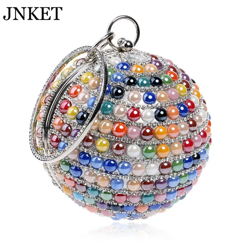 

JNKET New Ladies Dinner Bag Diamond Inlaid Handbag Fashion Spherical Banquet Bag Shoulder Bag Crossbody Bags