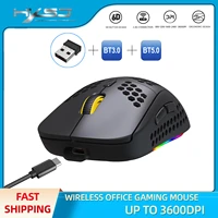 hxsj new cooling wireless 2 4g bluetooth mouse rgb luminous type c charging office gamer computer accessories pc