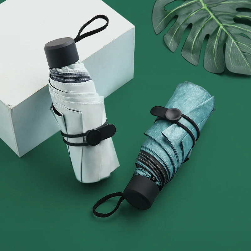 

Full-Automatic Folding Five-Fold Sun Protection Umbrella Rain and Rain Dual-Use Sun Umbrella Small Portable Ins Mori Style Tripl