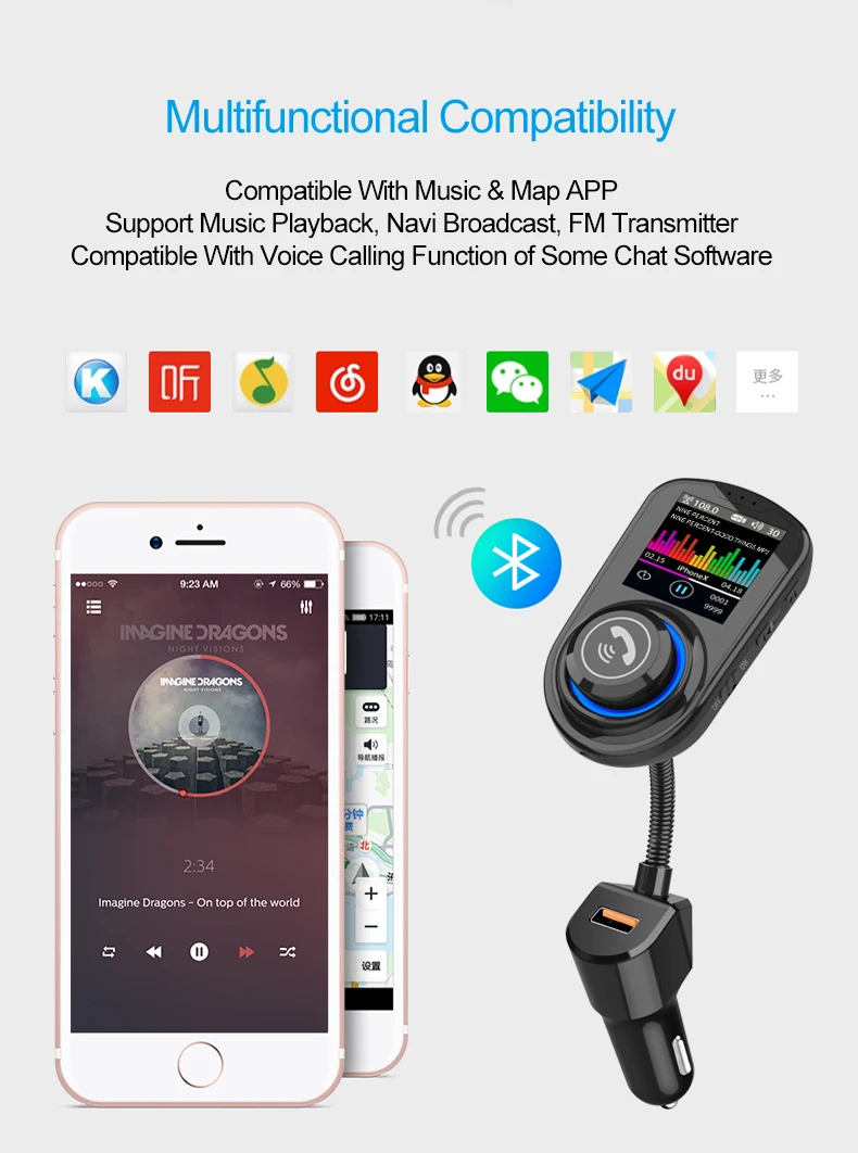 G-45 Автомобильный MP3-плеер с Bluetooth 5,0, fm-передатчик, автомобильный bluetooth-комплект, ручная работа,, напряжение батареи 1,8 дюйма, HD цветной экран