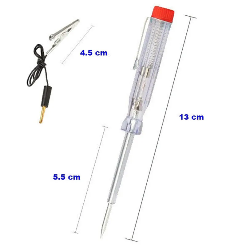 

6/12/24V Car Voltage Circuit Tester System Long Probe Continuity Test Light Pen Car Voltage Circuit Tester With Alligator Clip