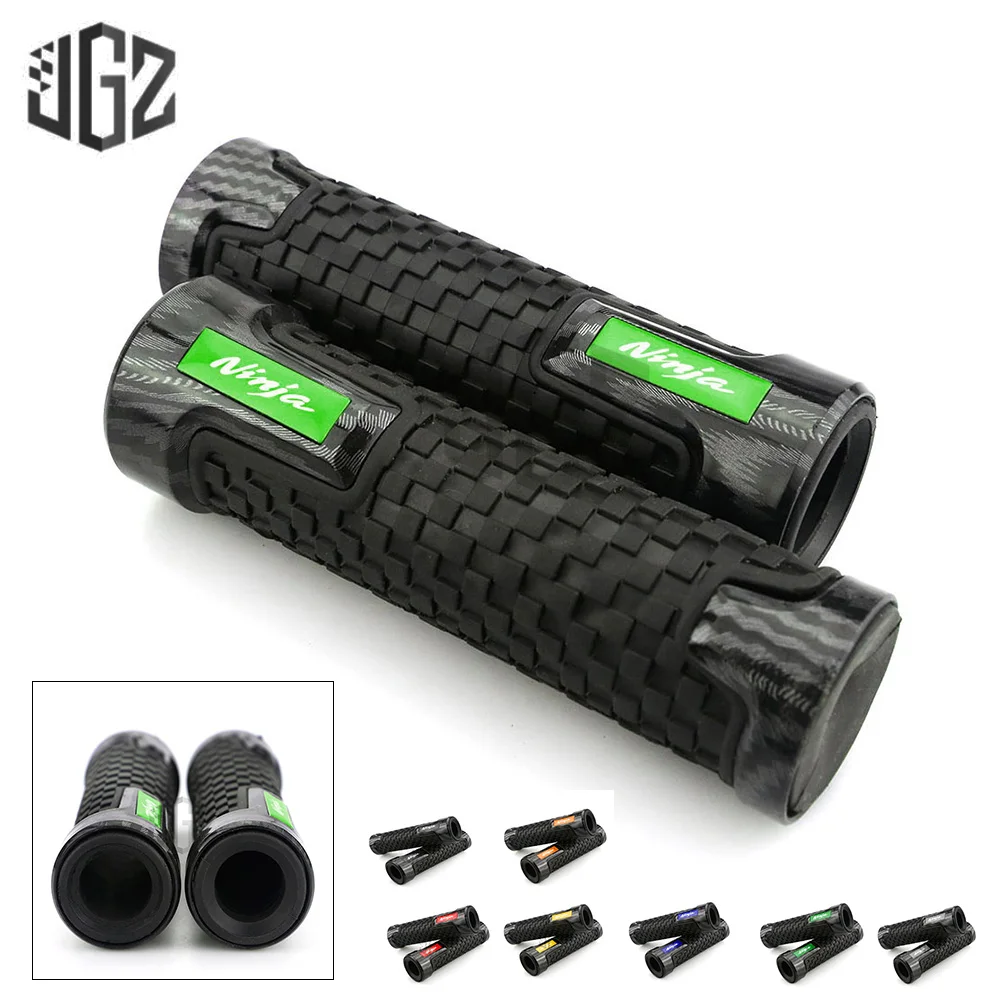 

Motorcycle Rubber Plastic Carbon Hand Grips for Kawasaki Ninja 400 650 300 250 1000 ZX10R ZX6R 22mm Handlebar Grips Accessories