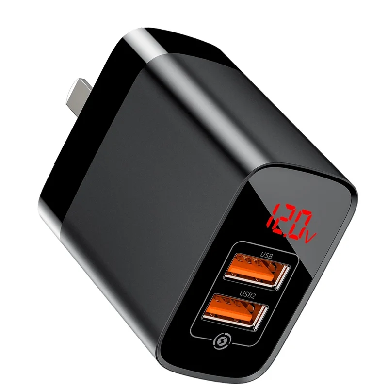 Baseus светодиодный дисплей USB зарядное устройство для мобильного телефона адаптер питания для iPhone samsung xiaomi настенная Быстрая зарядка розетка США вилка универсальная