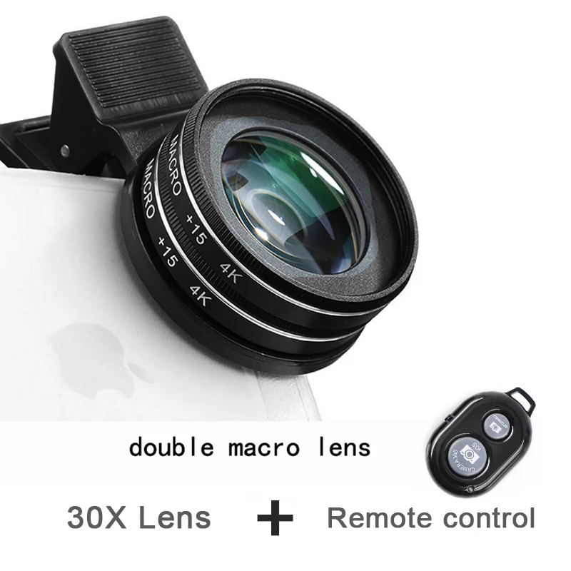 

37MM 15X Macro Lens 4K HD Professional Photography Phone Camera Lens for Eyelashes Diamond Jewelry 30X Macro Lens for Smartphone