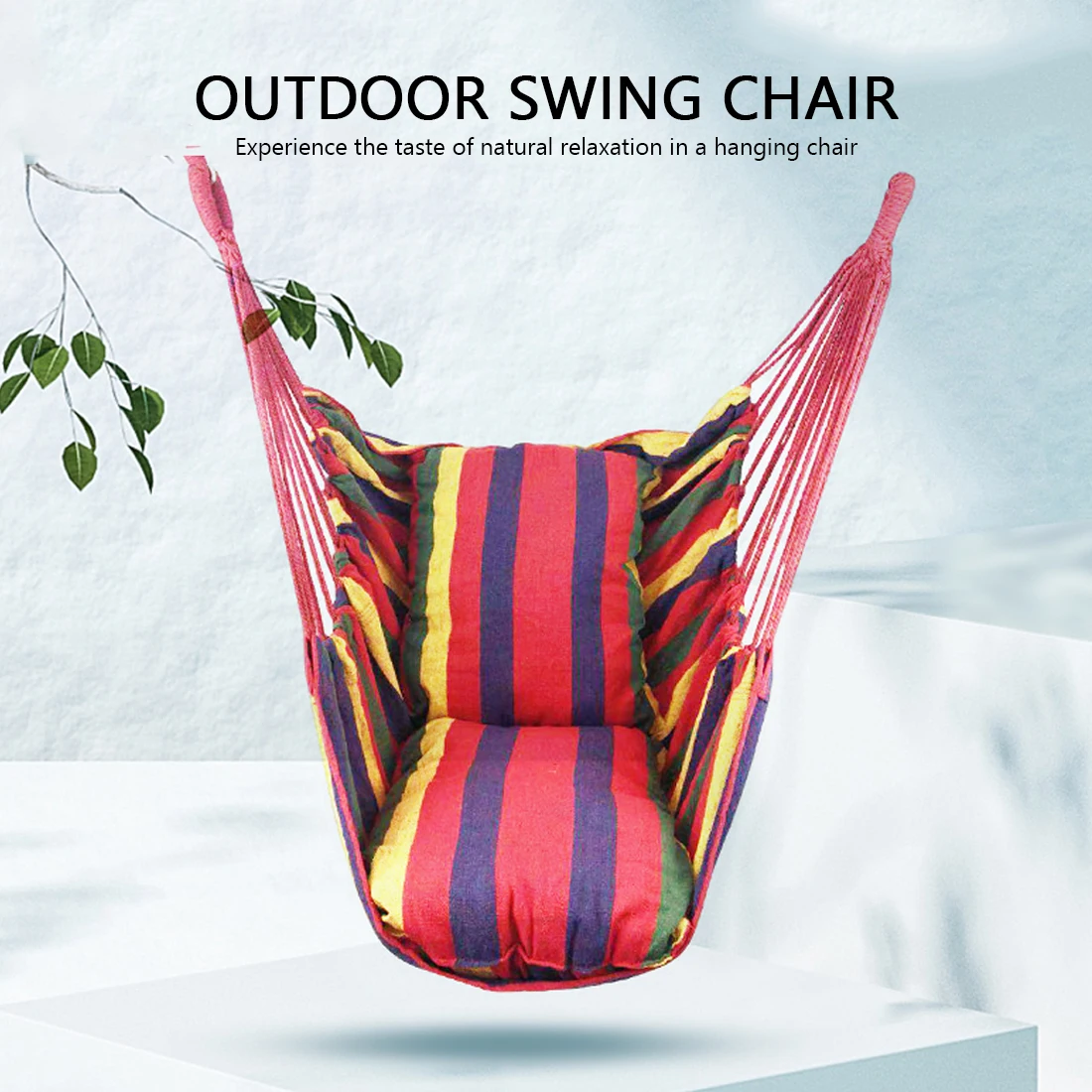 

Portable Hammock Chair Hanging Rope Chair Swing Chair Seat for Travel Camping Garden Indoor Outdoor Hammock Swings Furniture