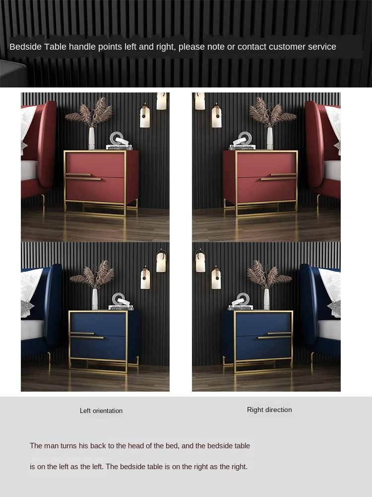 

Nordic light luxury coffee table modern minimalist multi-functional bedside cabinet solid wood frame desk