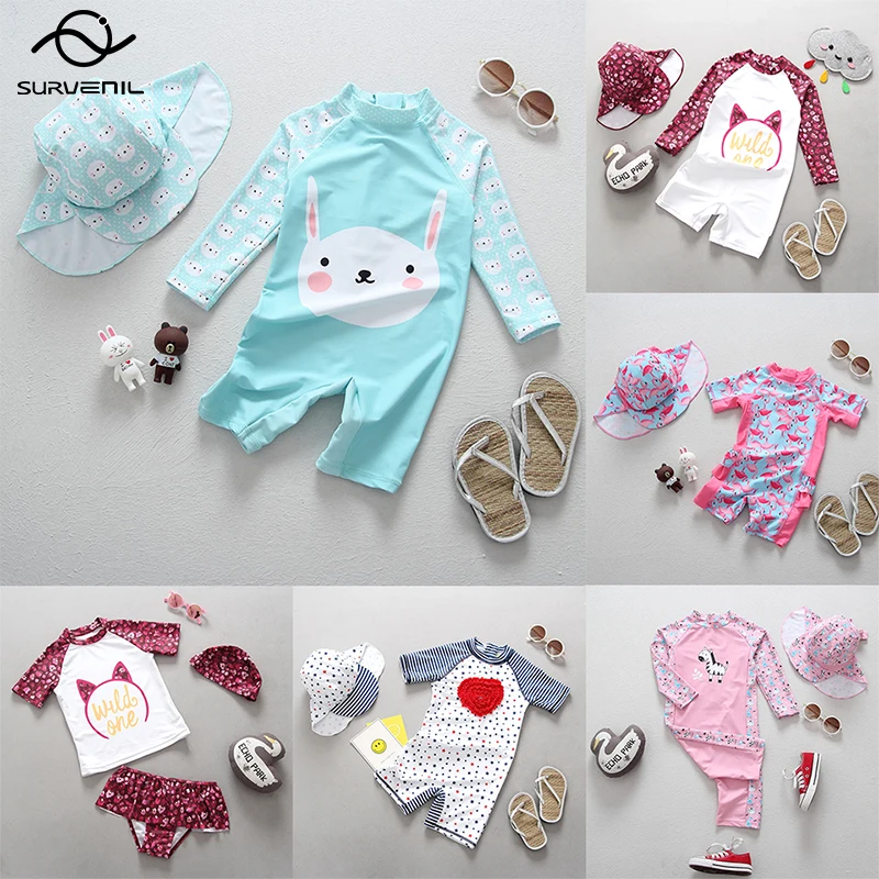 

Swimsuit Baby Girl One Piece Cartoon Print UPF50+ Girls Swimwear Infant Bathing Suit Child Children Swimming Suit Beachwear Kids
