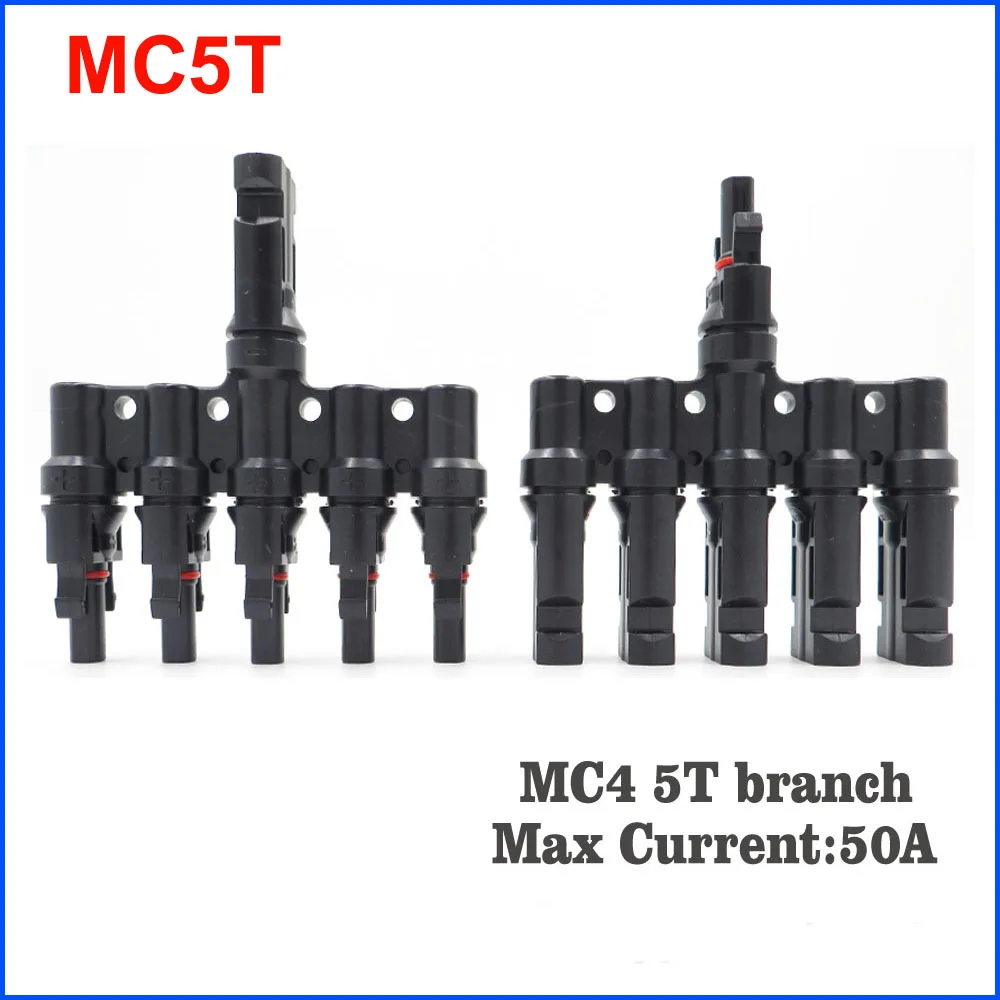 MC4 T, 3T, 4 T, 5T филиал параллельное подключение 30A 50A 1000V Электрический Солнечный MC4 разъем фотоэлектрических Панель кабель провод подключения